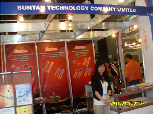 Suntan passive components display at Electronic Americas